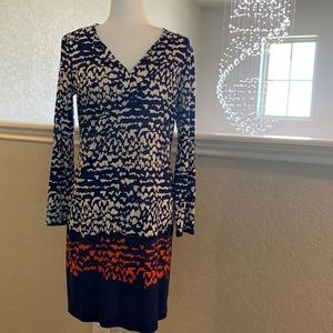 Diane Von Furstenberg silk abstract print dress size 10